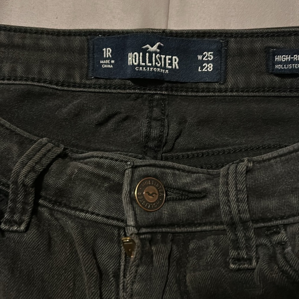 Hollister black faded ripped jeans